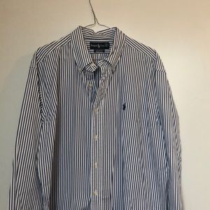 Polo blue and white striped shirt
